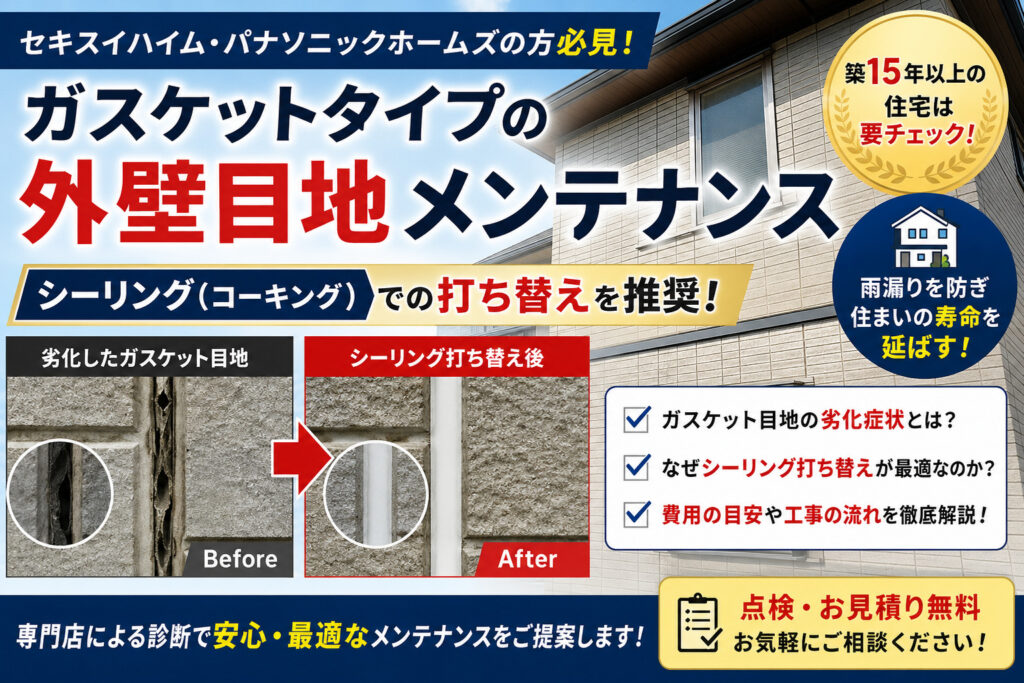 熊本外壁塗装　セキスイハイム　ガスケット目地
