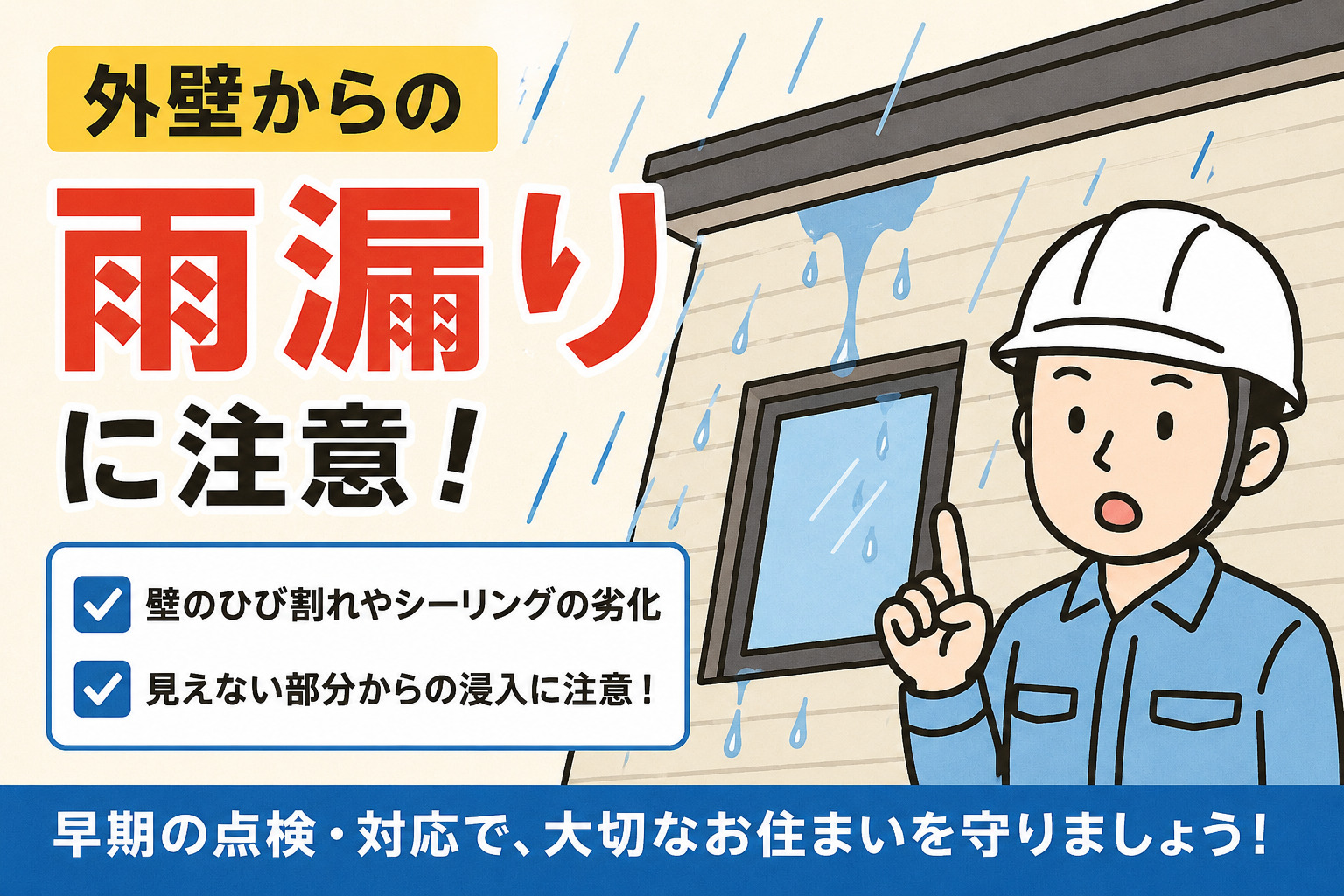 熊本外壁塗装　外壁からの雨漏り