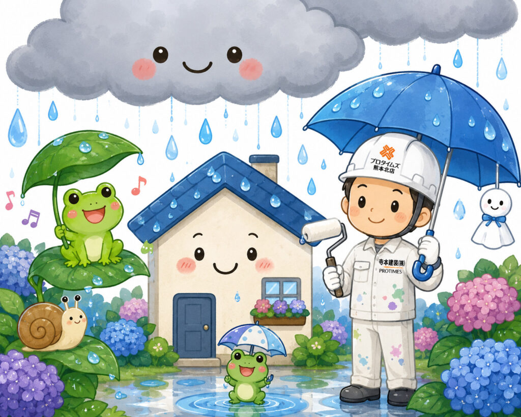 熊本外壁塗装　梅雨時期