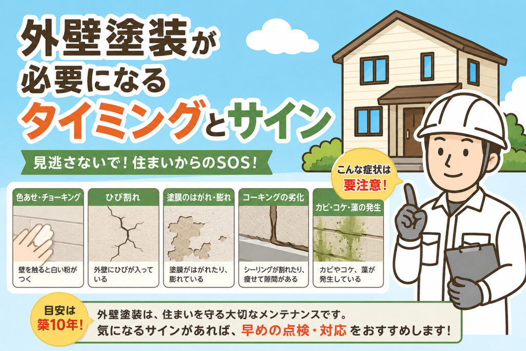 外壁塗装が必要になるタイミングとサイン