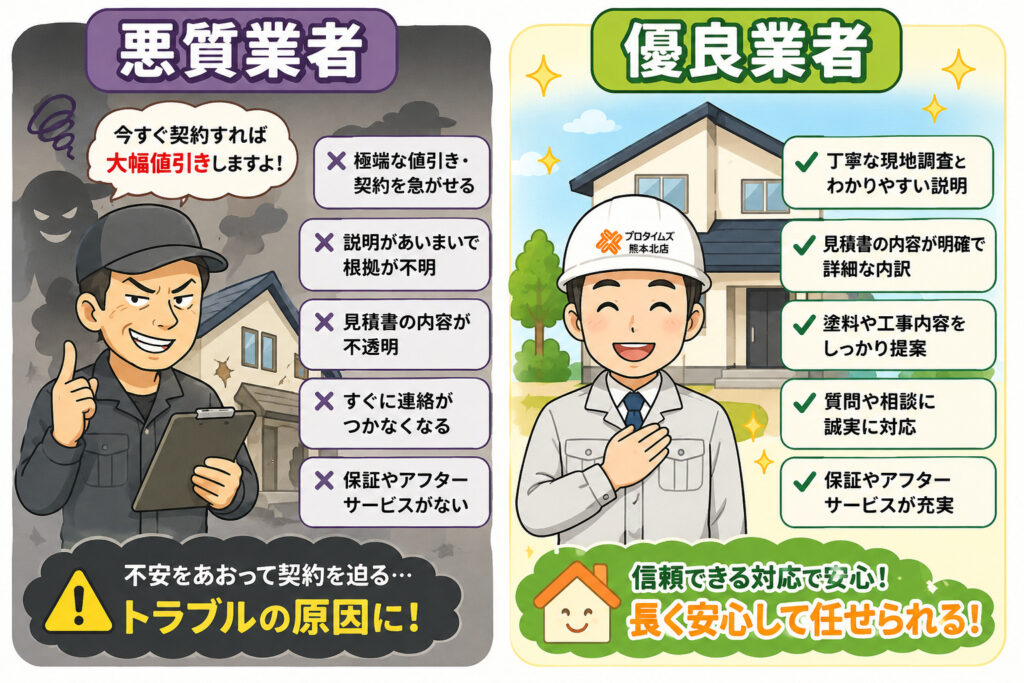 熊本外壁塗装 悪質業者と優良業者
