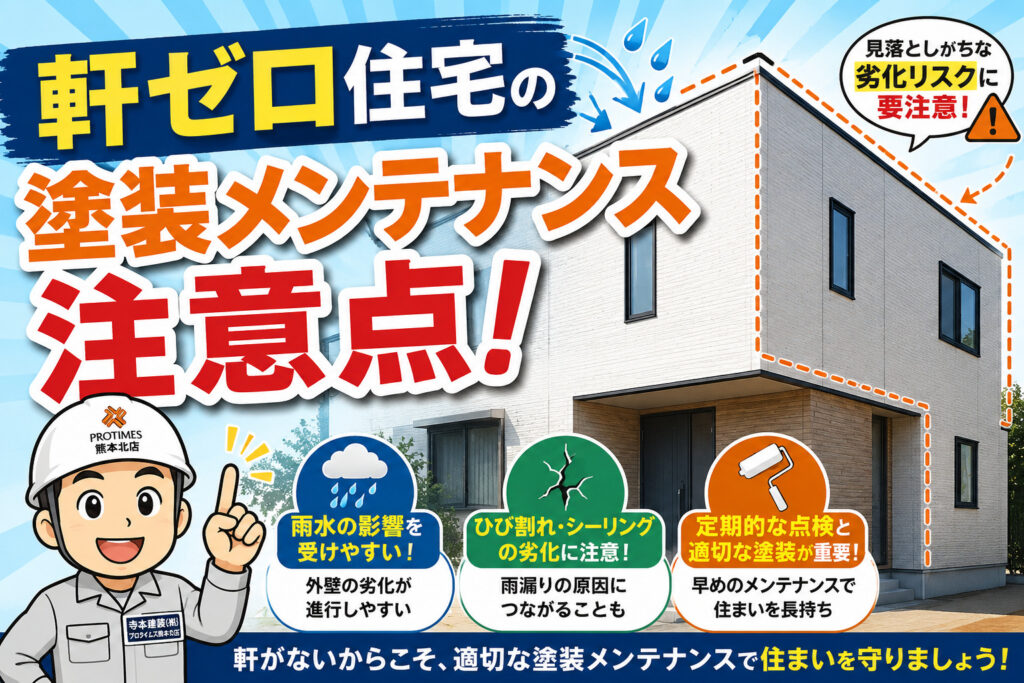 熊本外壁塗装 軒ゼロ住宅塗装