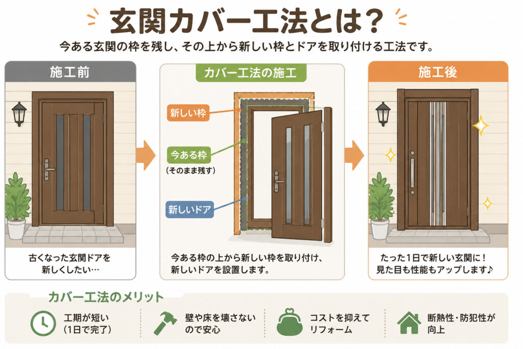 熊本外壁塗装 玄関カバー工法の手順