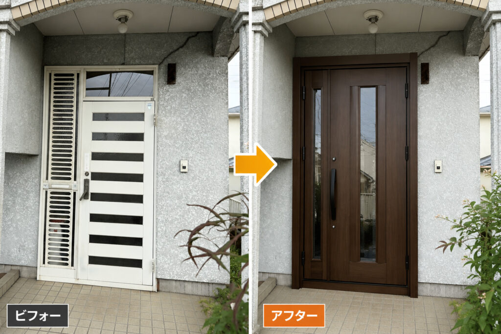 熊本外壁塗装 玄関ドアカバー工法施工事例