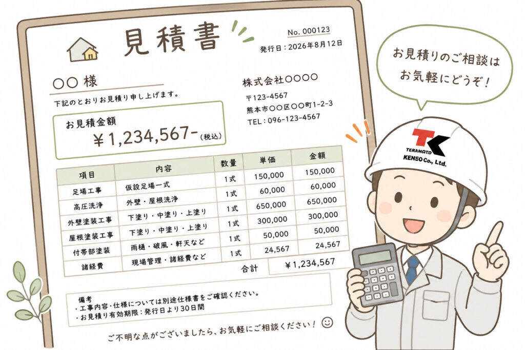 熊本外壁塗装 見積書